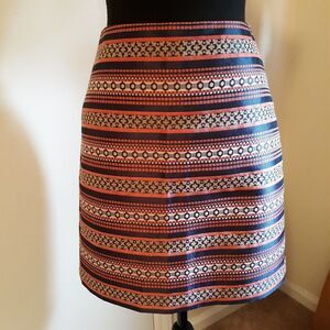 Ann Taylor LOFT Multicolor Striped & Patterned Skirt Women's Size 0 LNC